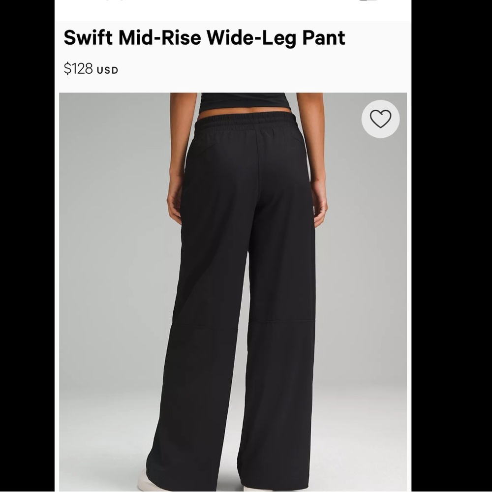 Lululemon Swift mid-rise wide leg pant
